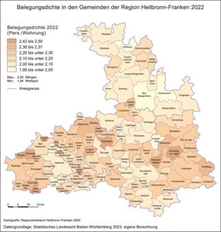 Belegungsdichte 2022 (Personen / Wohnung)