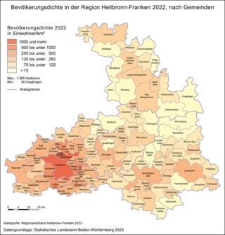 Bevölkerungsdichte in 2022 (Einwohner / km²)